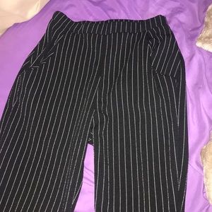 pinstriped trousers